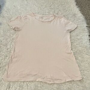 J crew vintage cotton v neck tshirt, light pink flawed stamp